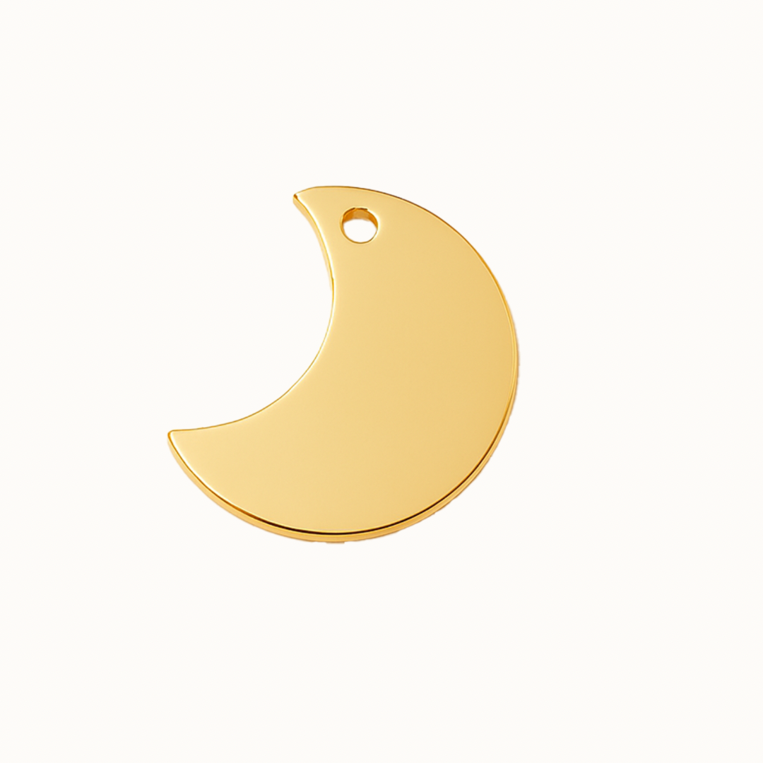 Gold moon ID Tag