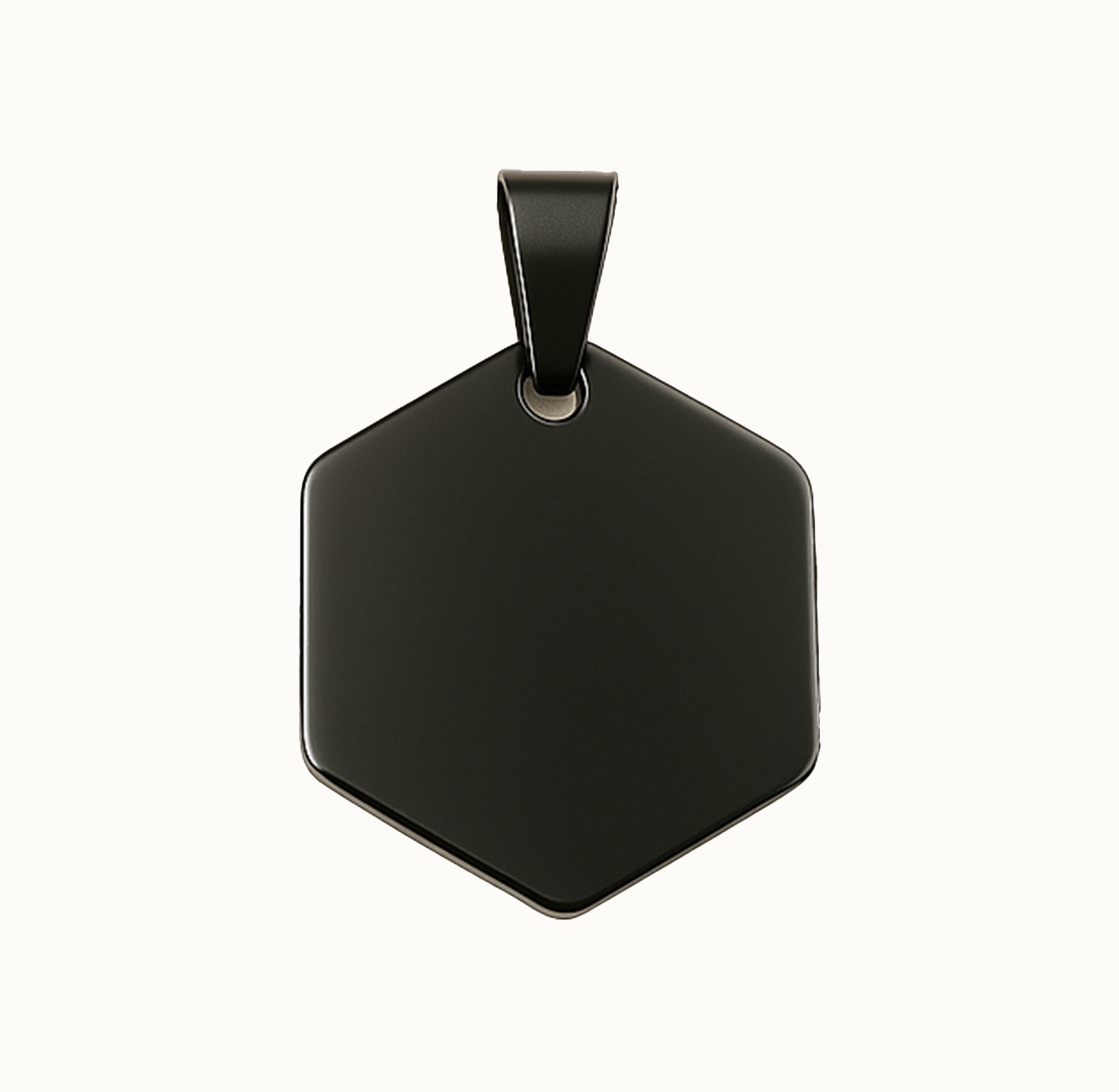 Black Hexagon ID Tag