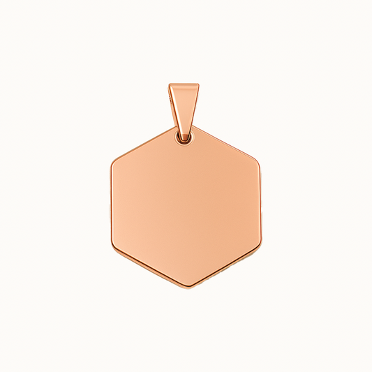 Rose Gold Hexagon ID Tag
