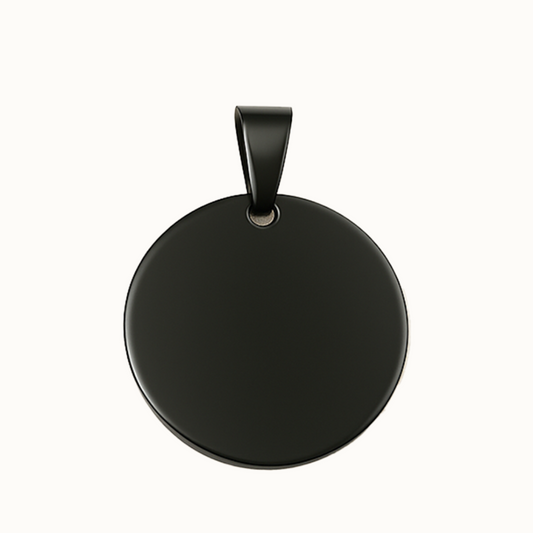 Black Circle ID Tag