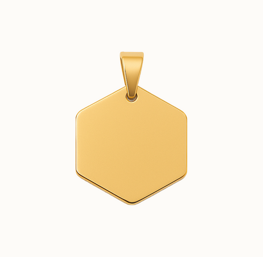 Gold Hexagon ID Tag