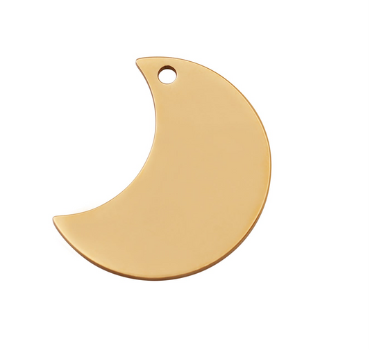 Gold moon ID Tag