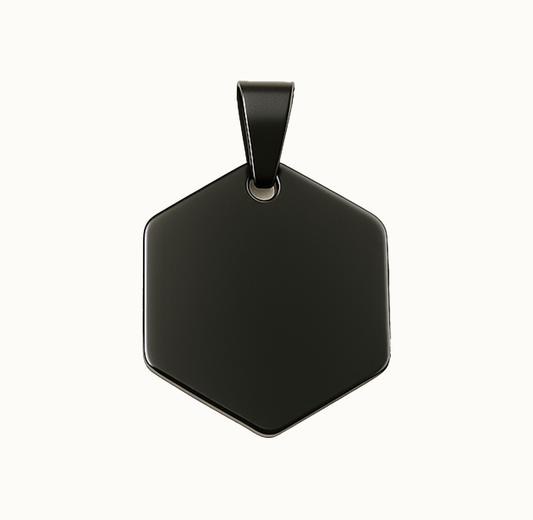Black Hexagon ID Tag