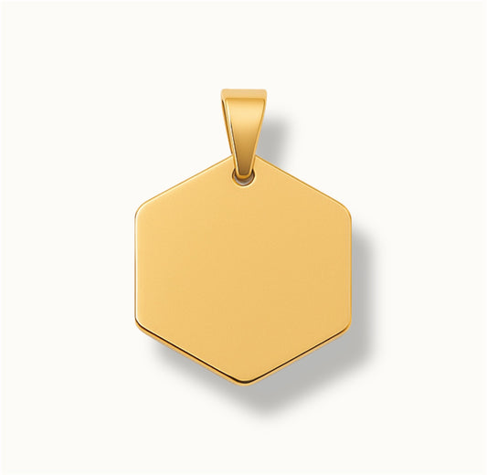 Gold Hexagon ID Tag