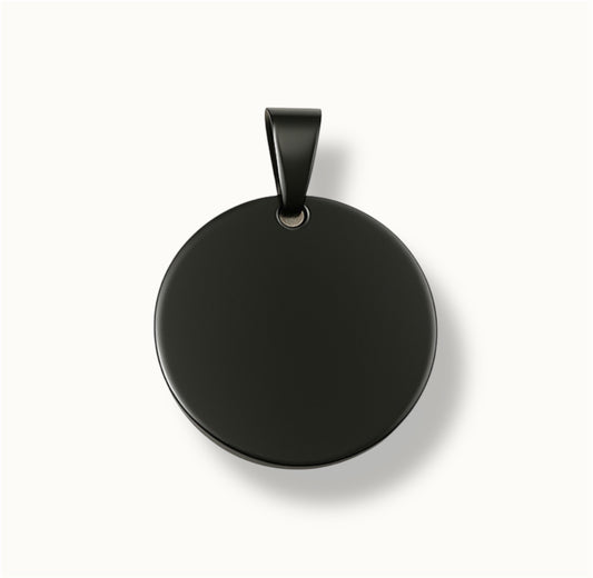 Black Circle ID Tag