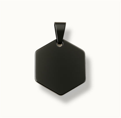 Black Hexagon ID Tag