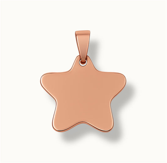 Rose Gold Star ID Tag
