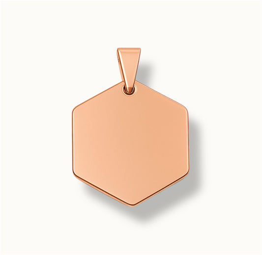 Rose Gold Hexagon ID Tag