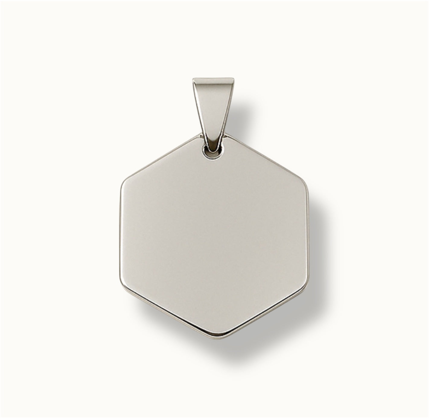 Silver Hexagon ID Tag