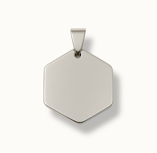 Silver Hexagon ID Tag