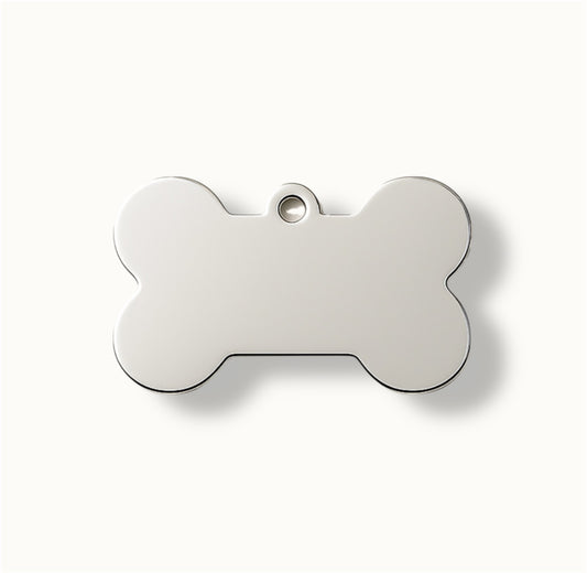 Silver Bone ID Tag