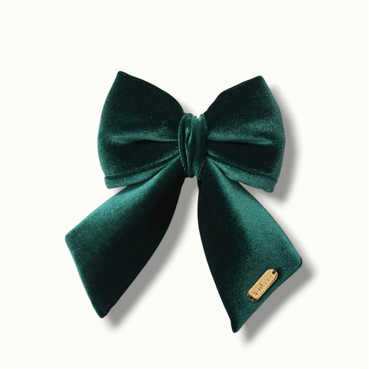 Velvet Green Flair Bow