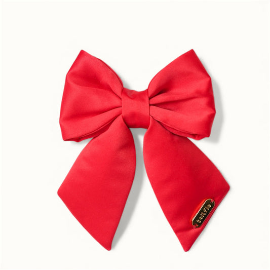 Satin Red Flair Bow