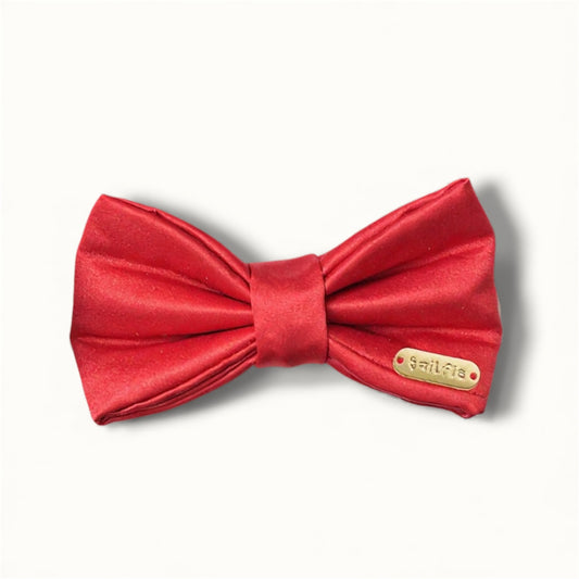 Satin Red Bow Tie
