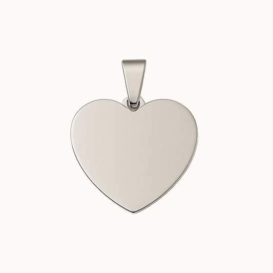 Silver Heart ID Tag